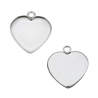 Stainless Steel Pendant Setting, Heart, original color Approx 2.5mm, Inner Approx 