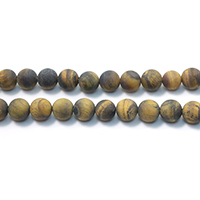 Tiger Eye Beads, Round, natural & frosted, Grade AB Approx 1-1.5mm Approx 15 Inch 