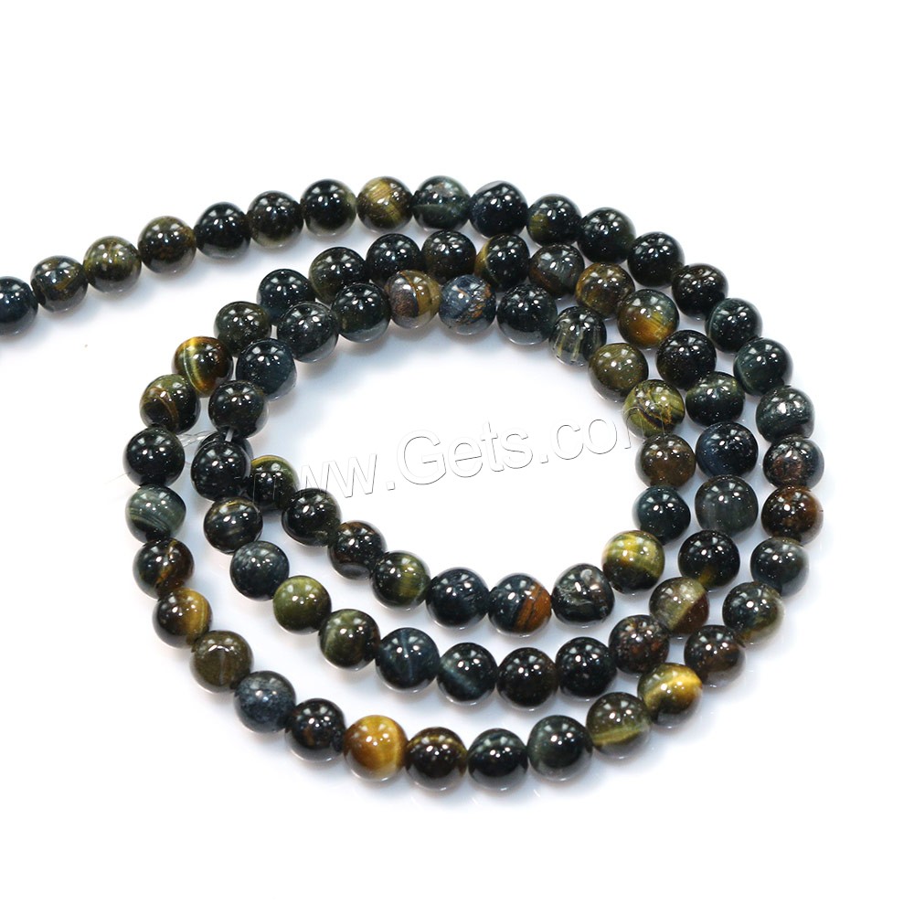 Tiger Eye Beads, Round, natural, different size for choice, mixed colors, Grade A, Hole:Approx 0.4-1mm, Length:Approx 15.5 Inch, Sold By Strand