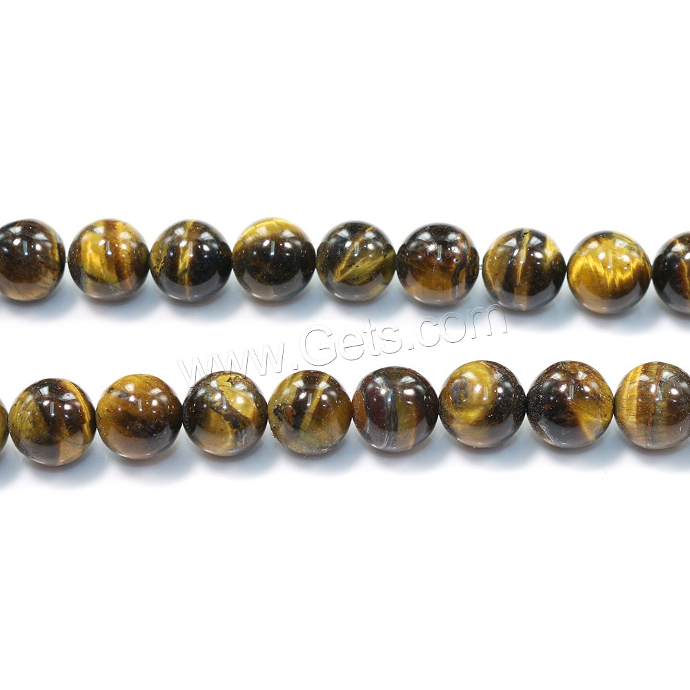 Tiger Eye Beads, Round, natural, different size for choice, Grade AB, Hole:Approx 0.5-1.5mm, Length:Approx 15.5 Inch, Sold By Strand