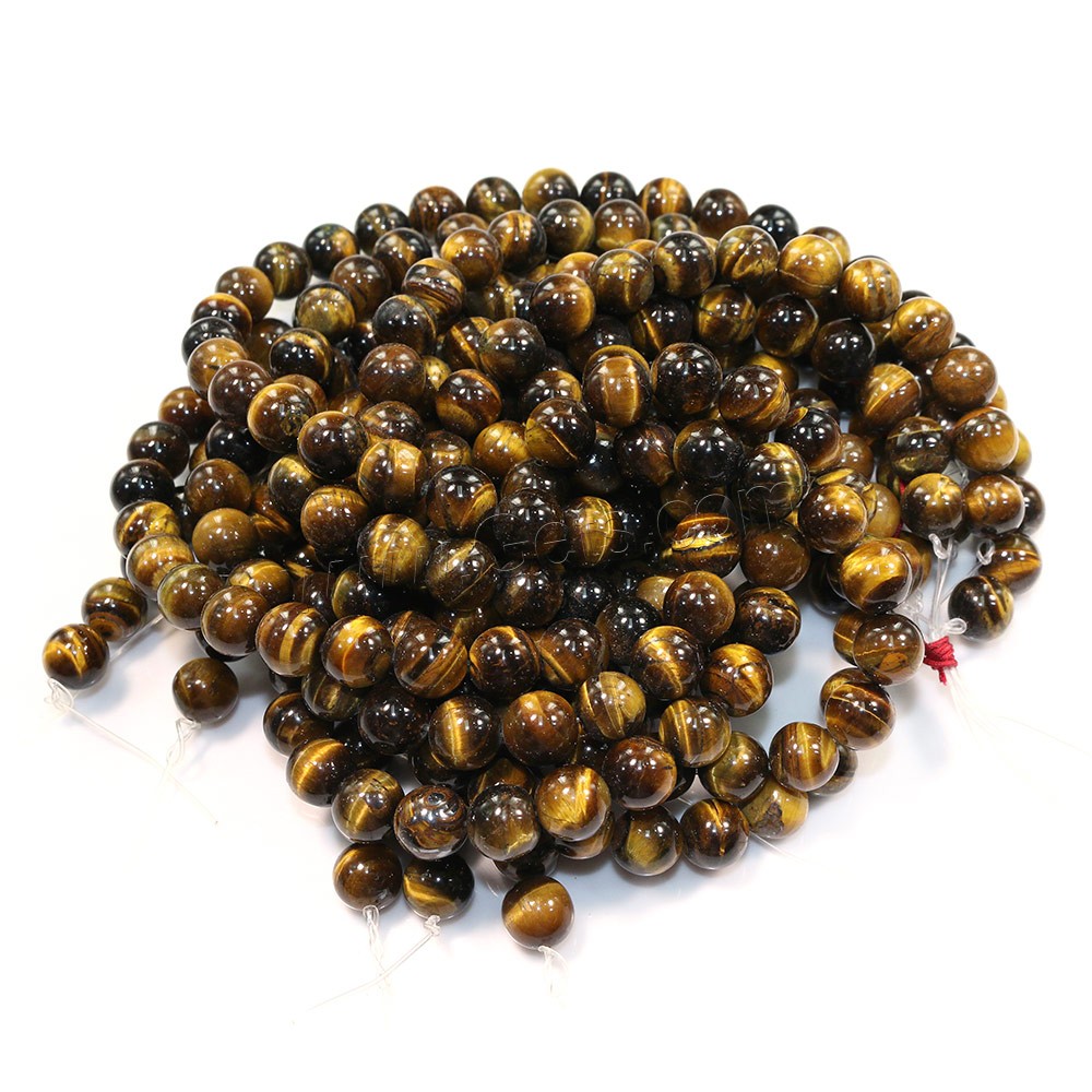 Tiger Eye Beads, Round, natural, different size for choice, Grade AB, Hole:Approx 0.5-1.5mm, Length:Approx 15.5 Inch, Sold By Strand
