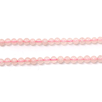 Natürliche Rosenquarz Perlen, rund, verschiedene Größen vorhanden, Bohrung:ca. 0.1-1mm, Länge:ca. 14 ZollInch, verkauft von Strang