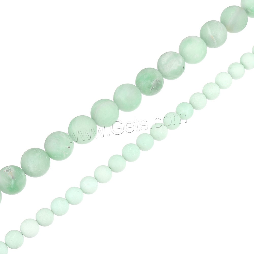 Amazonit Perlen, rund, natürlich, verschiedene Größen vorhanden & satiniert, Grade A, Bohrung:ca. 0.5-1.5mm, Länge:ca. 15.5 ZollInch, verkauft von Strang