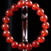 Bracelets Agate en rouge, agate rouge, Rond, naturel, normes différentes pour le choix & pour femme Environ 6.5 pouce, Vendu par brin