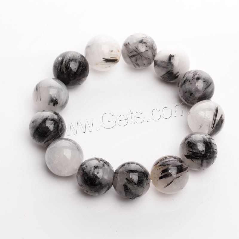 Men Bracelet, Rutilated Quartz, Round, natural, different size for choice & for man, Length:Approx 6.5 Inch, Sold By Strand