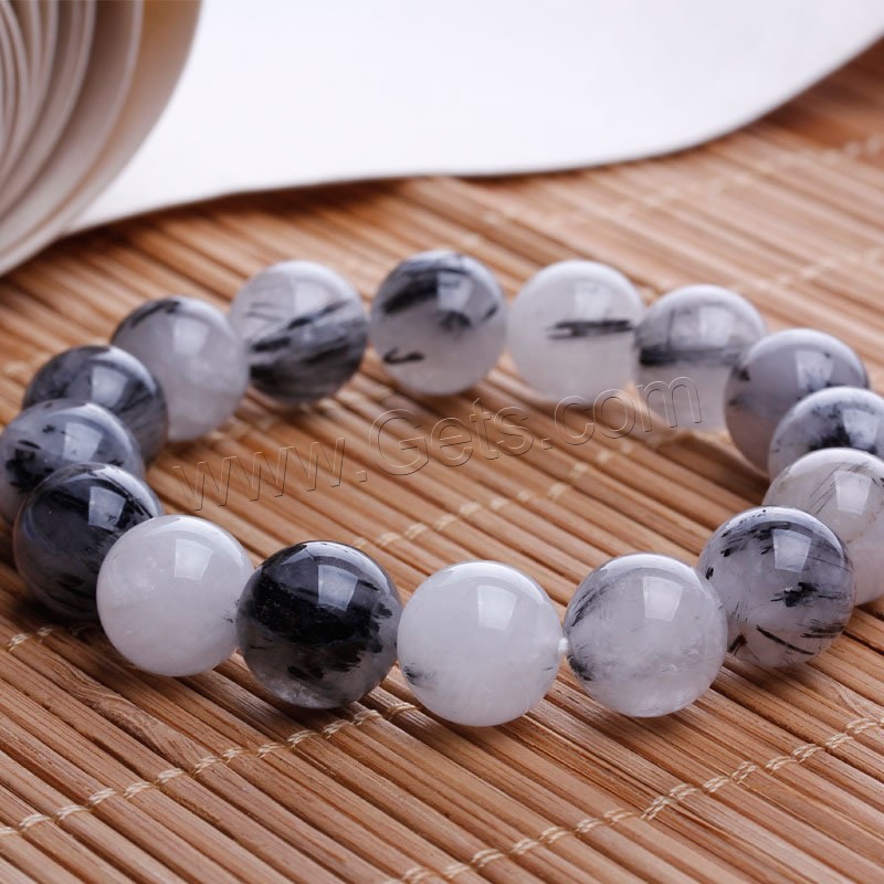 Men Bracelet, Rutilated Quartz, Round, natural, different size for choice & for man, Length:Approx 6.5 Inch, Sold By Strand