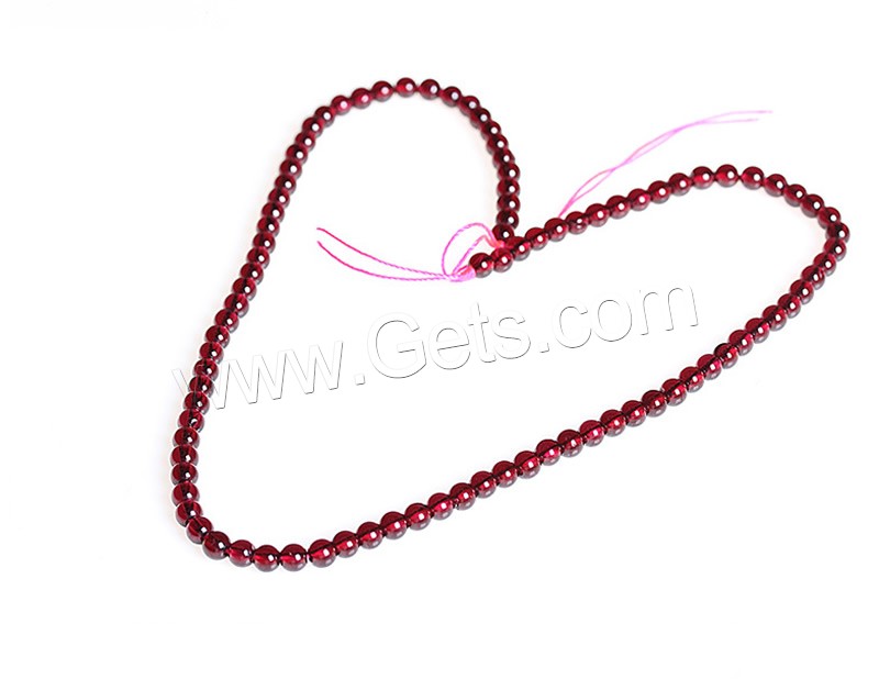 Garnet Beads, Round, natural, for woman, 4.5mm, Length:Approx 16.5 Inch, 94PCs/Strand, Sold By Strand