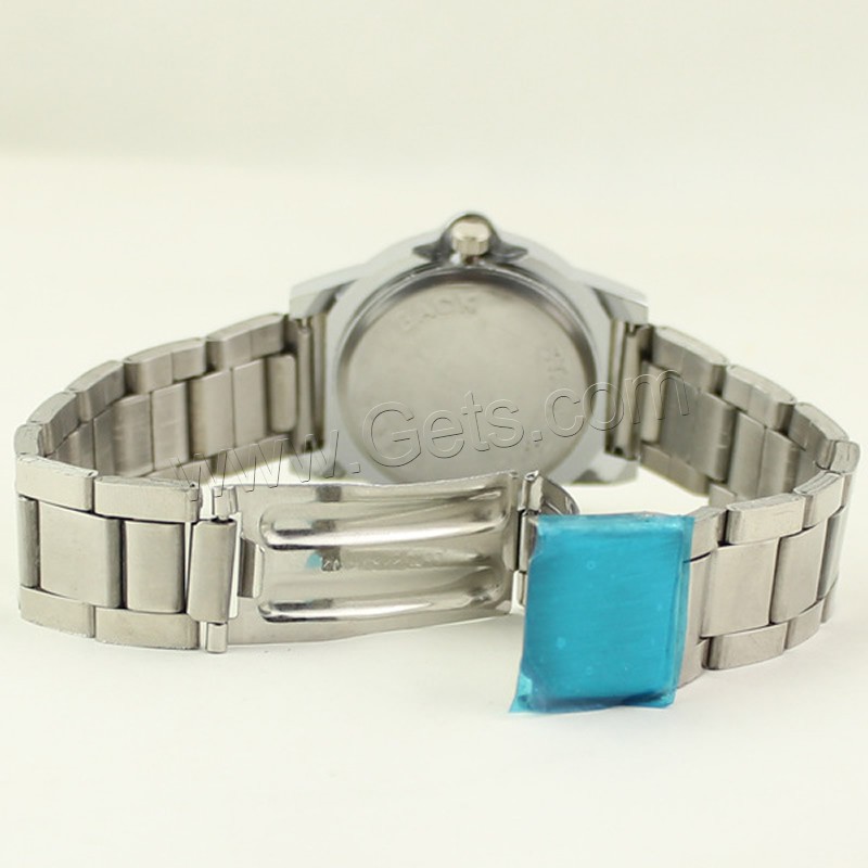 Montre-bracelet unisexe, alliage de zinc, avec verre, Placage de couleur platine, styles différents pour le choix & avec strass, plus de couleurs à choisir, Vendu par PC