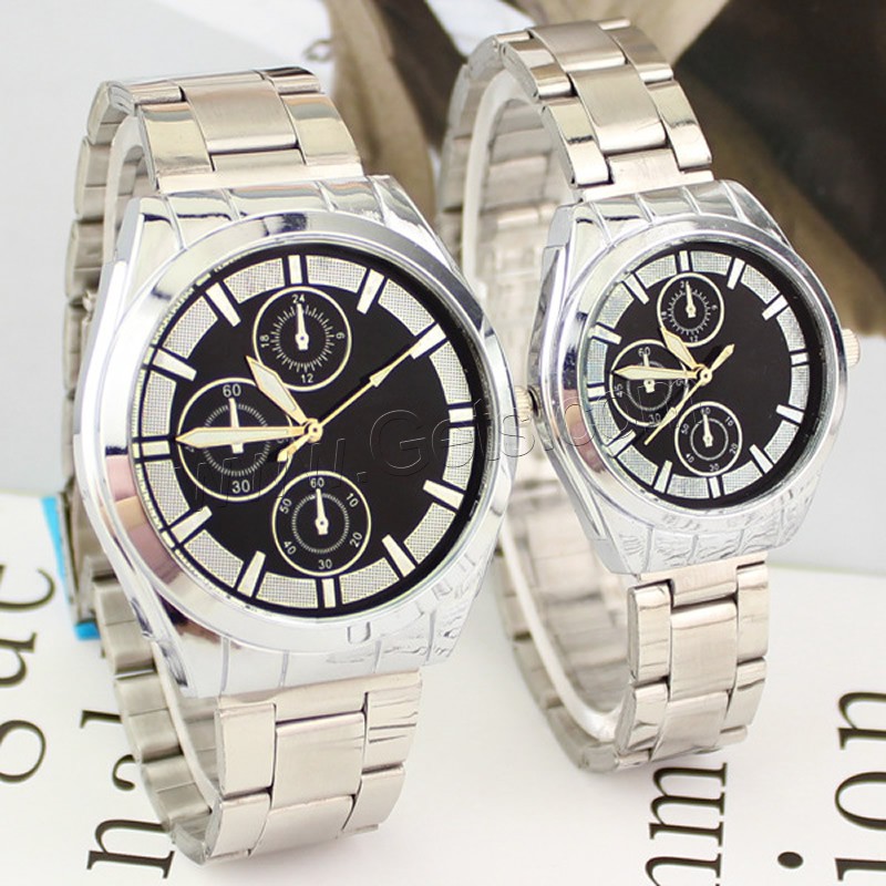Unisex Wrist Watch, Zinc Alloy, with Glass, platinum color plated, different styles for choice, more colors for choice, Sold By PC