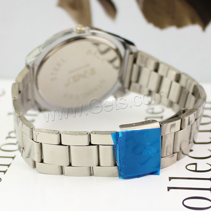 Unisexe Armbanduhr, Zinklegierung, mit Glas, Platinfarbe platiniert, verschiedene Stile für Wahl, keine, verkauft von PC