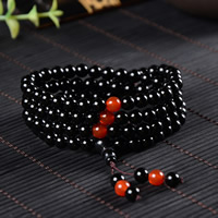 108 Mala Beads, Black Agate, with Red Agate, Round, natural, Buddhist jewelry & for woman & , 6mm Approx 24 Inch, Approx 