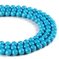 Perles en Turquoise synthétiques, Rond, normes différentes pour le choix Environ 1mm Environ 15 pouce, Vendu par brin