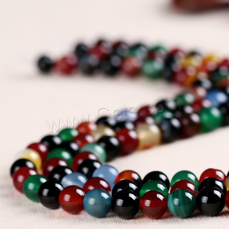 Natural Rainbow Agate Beads, Round, different size for choice, Hole:Approx 1mm, Length:Approx 15 Inch, Sold By Strand