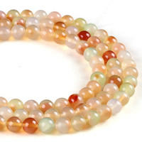 Natural Two Tone Agate Beads, Round Approx 1mm Approx 15 Inch 