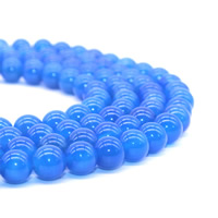 Natural Blue Agate Beads, Round Approx 1mm Approx 15 Inch 
