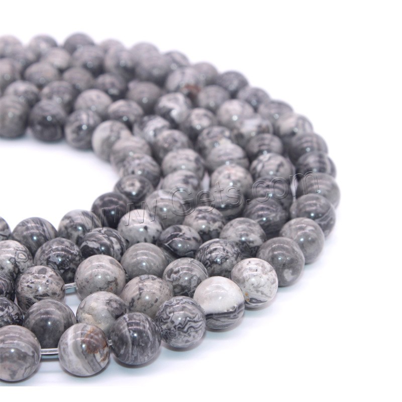 Map Stone Beads, Round, different size for choice, Hole:Approx 1mm, Length:Approx 15 Inch, Sold By Strand