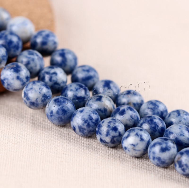 Blue Spot Beads, Round, natural, different size for choice, Hole:Approx 1mm, Length:Approx 15 Inch, Sold By Strand