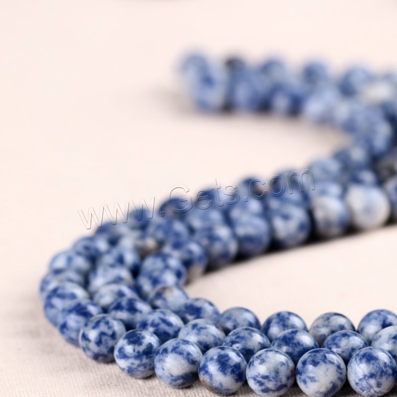 Blue Spot Beads, Round, natural, different size for choice, Hole:Approx 1mm, Length:Approx 15 Inch, Sold By Strand