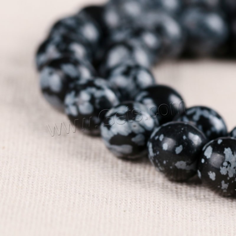 Snowflake Obsidian Bead, Round, different size for choice, Hole:Approx 1mm, Length:Approx 15 Inch, Sold By Strand
