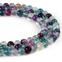 Colorful Fluorite Beads, Round Approx 1mm Approx 15 Inch 