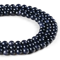 Blue Goldstone Beads, Round, synthetic Approx 1mm Approx 15 Inch 