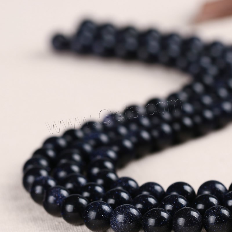 Blue Goldstone Beads, Round, synthetic, different size for choice, Hole:Approx 1mm, Length:Approx 15 Inch, Sold By Strand