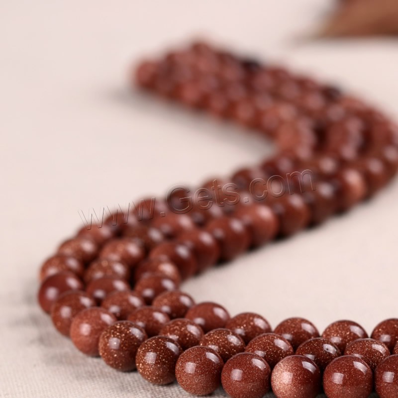 Goldstone Beads, Round, synthetic, different size for choice, Hole:Approx 1mm, Length:Approx 15 Inch, Sold By Strand