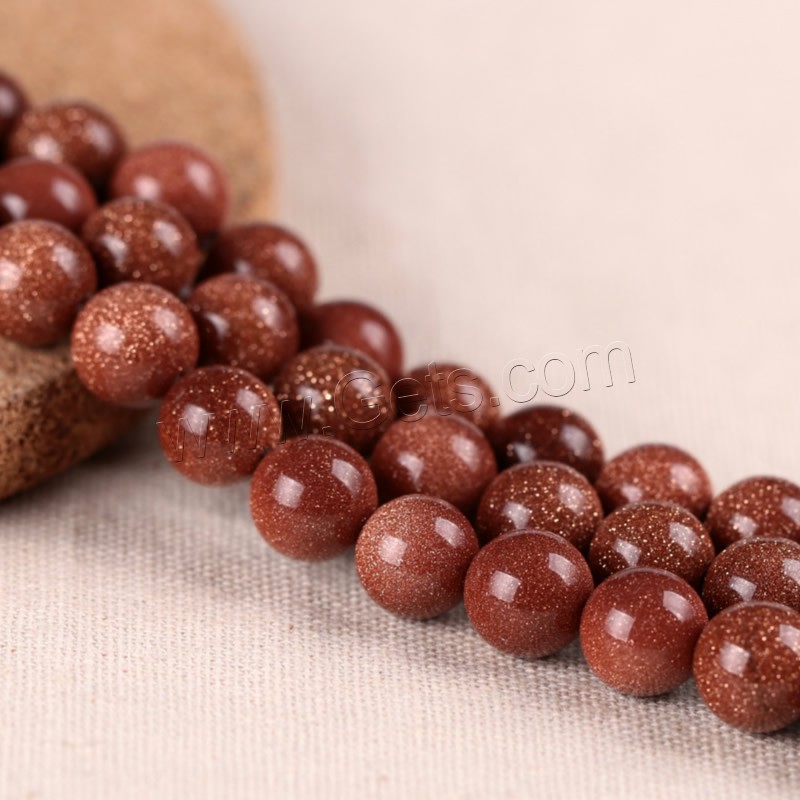 Goldstone Beads, Round, synthetic, different size for choice, Hole:Approx 1mm, Length:Approx 15 Inch, Sold By Strand
