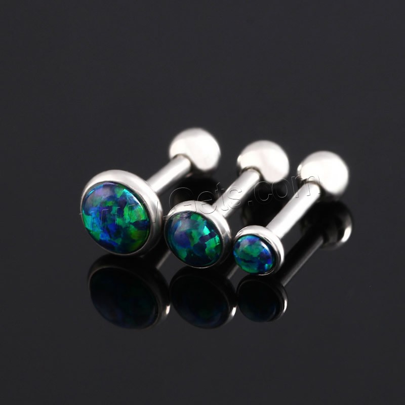 Stainless Steel Lip Ring, with Stone, different size for choice & for woman, mixed colors, 3mm, 6mm, Sold By PC