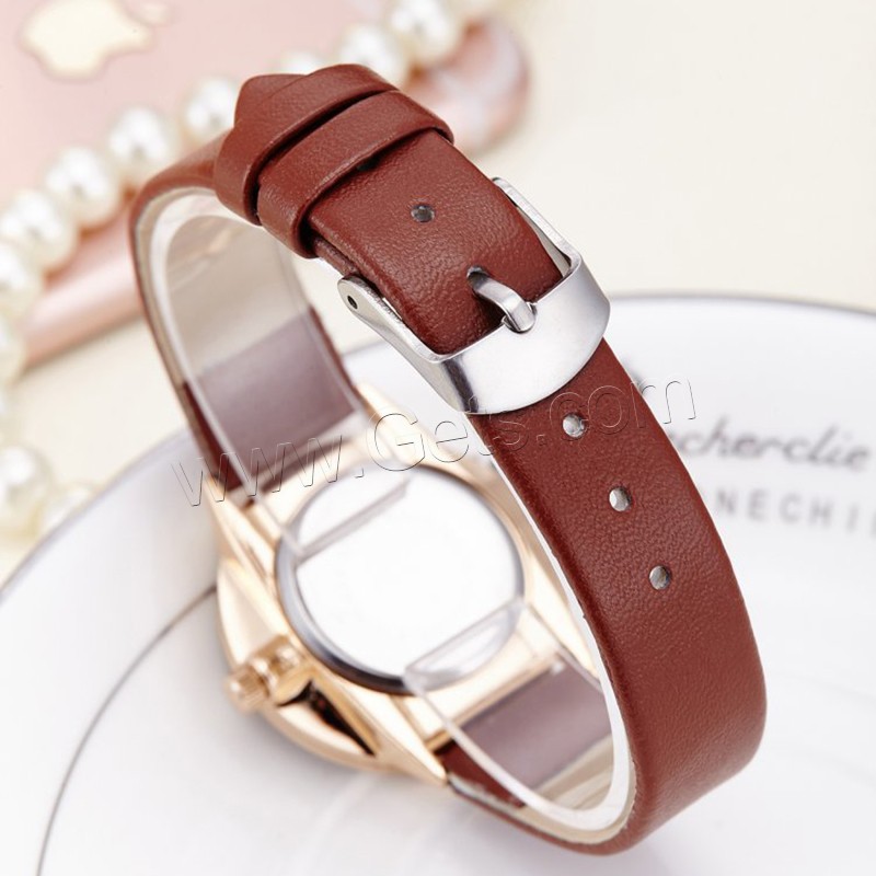 Unisex Wrist Watch, PU Leather, with Glass & Zinc Alloy, plated, adjustable & different size for choice, more colors for choice, Sold By PC