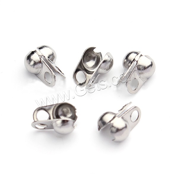 Stainless Steel Bead Tips, different size for choice, original color, Sold By PC