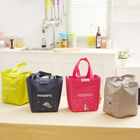 Oxford Lunch Bag, with Polyester, Rectangle, printing & with letter pattern 