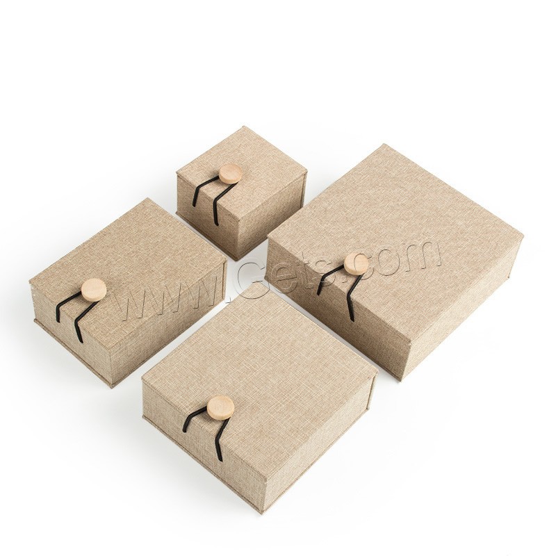 boîtes à bijoux en carton, Tissu en coton, avec carton & velours de coton, rectangle, styles différents pour le choix, plus de couleurs à choisir, Vendu par PC