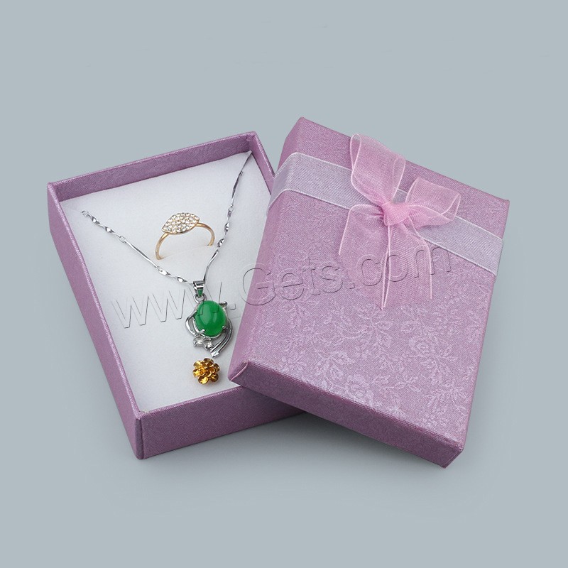 Cardboard Jewelry Set Box, with Glue Film & Gauze, different styles for choice, more colors for choice, Sold By PC