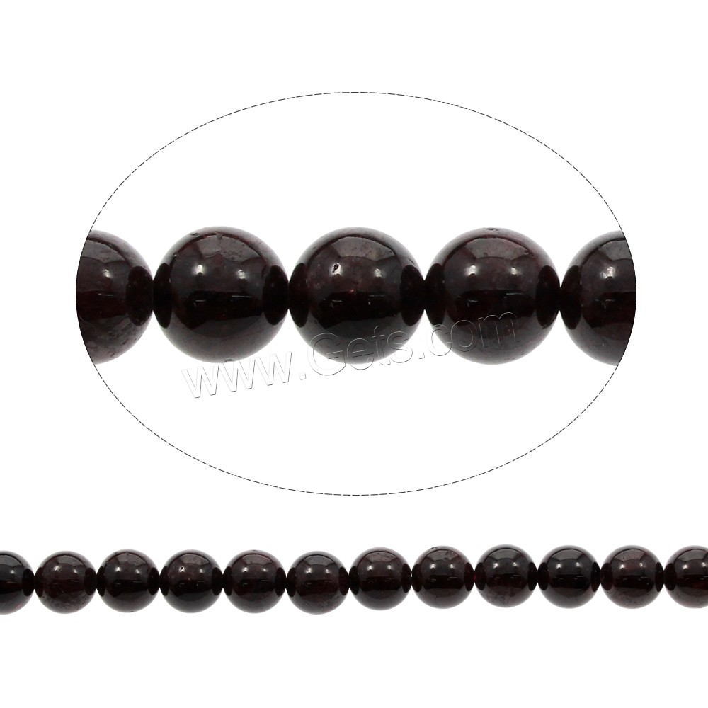 Natural Garnet Beads, Round, January Birthstone & different size for choice, Hole:Approx 1mm, Length:Approx 15 Inch, Sold By Strand