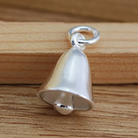 Латунные ювелирные кулоны, Латунь, Колокольчик, плакированный настоящим серебром, не содержит свинец и кадмий отверстие:Приблизительно 2.5-3mm, продается PC