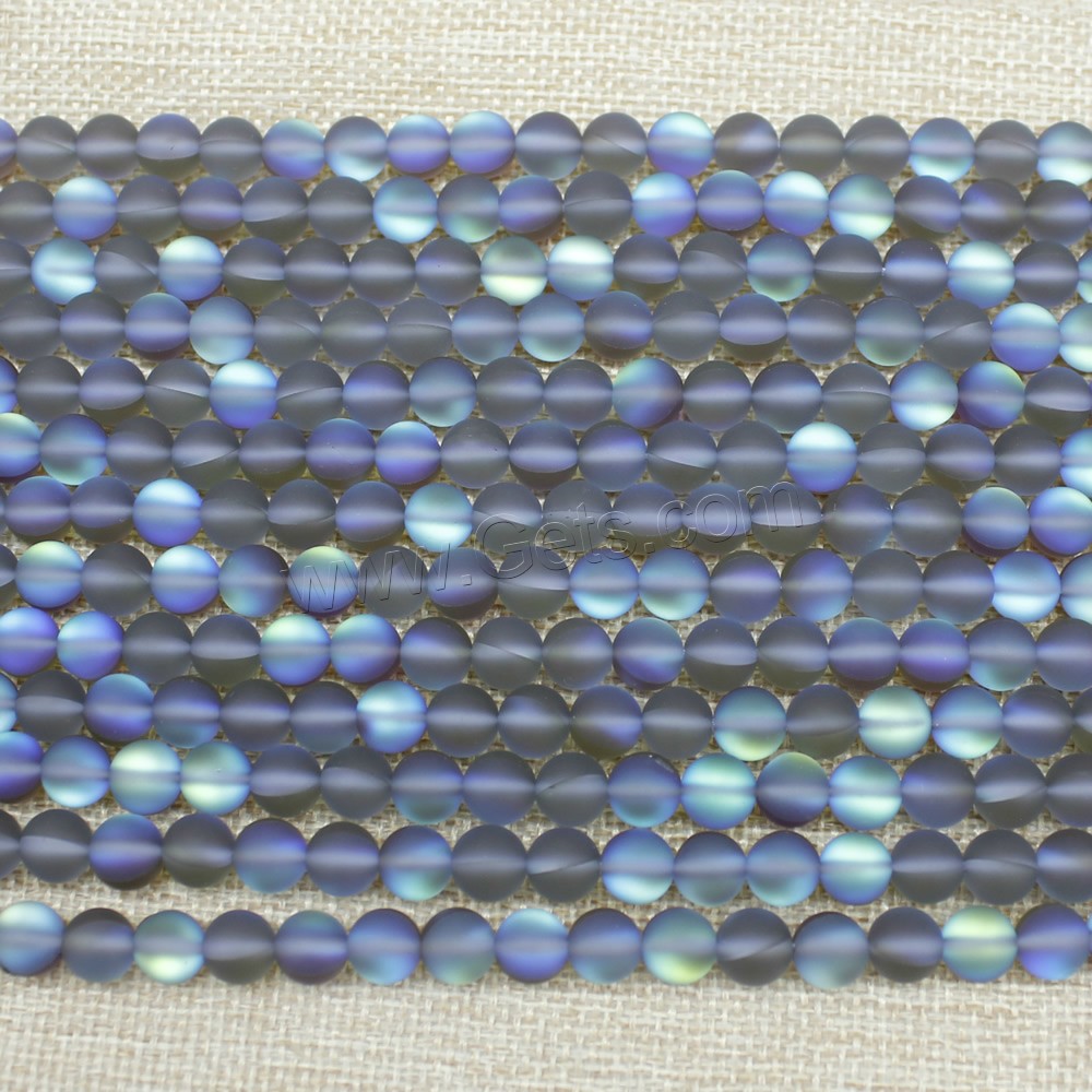 Imitation de perles de verre en pierres précieuses , Rond, Placage coloré, imitation quartz naturel & normes différentes pour le choix & givré, Longueur:Environ 15 pouce, Vendu par brin