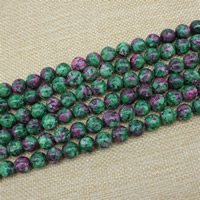 Ruby in Zoisite Beads, Round, synthetic Approx 15 Inch 