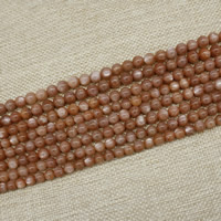 Orange Calcit Perlen, Orange Kalkspat, rund, natürlich, verschiedene Größen vorhanden, Länge:ca. 15 ZollInch, verkauft von Strang