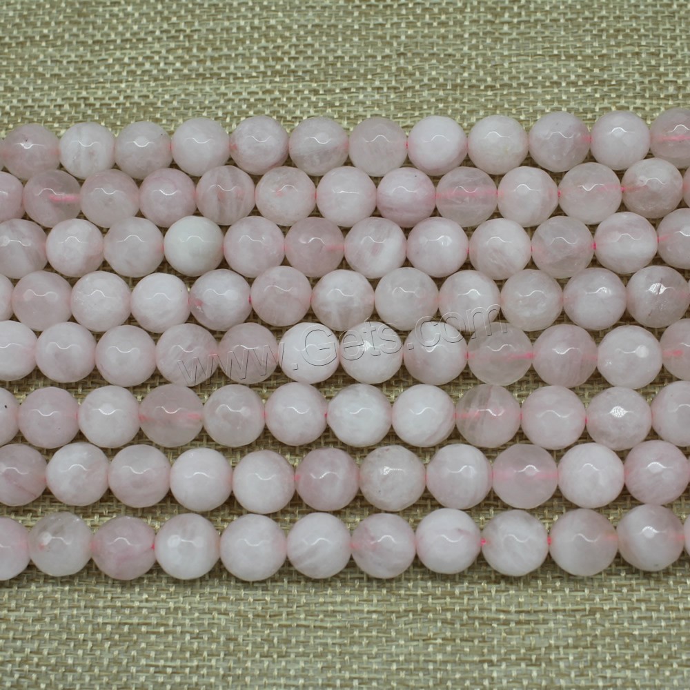 Perles en Quartz Rose naturel, Rond, normes différentes pour le choix & facettes, Longueur:Environ 15 pouce, Vendu par brin