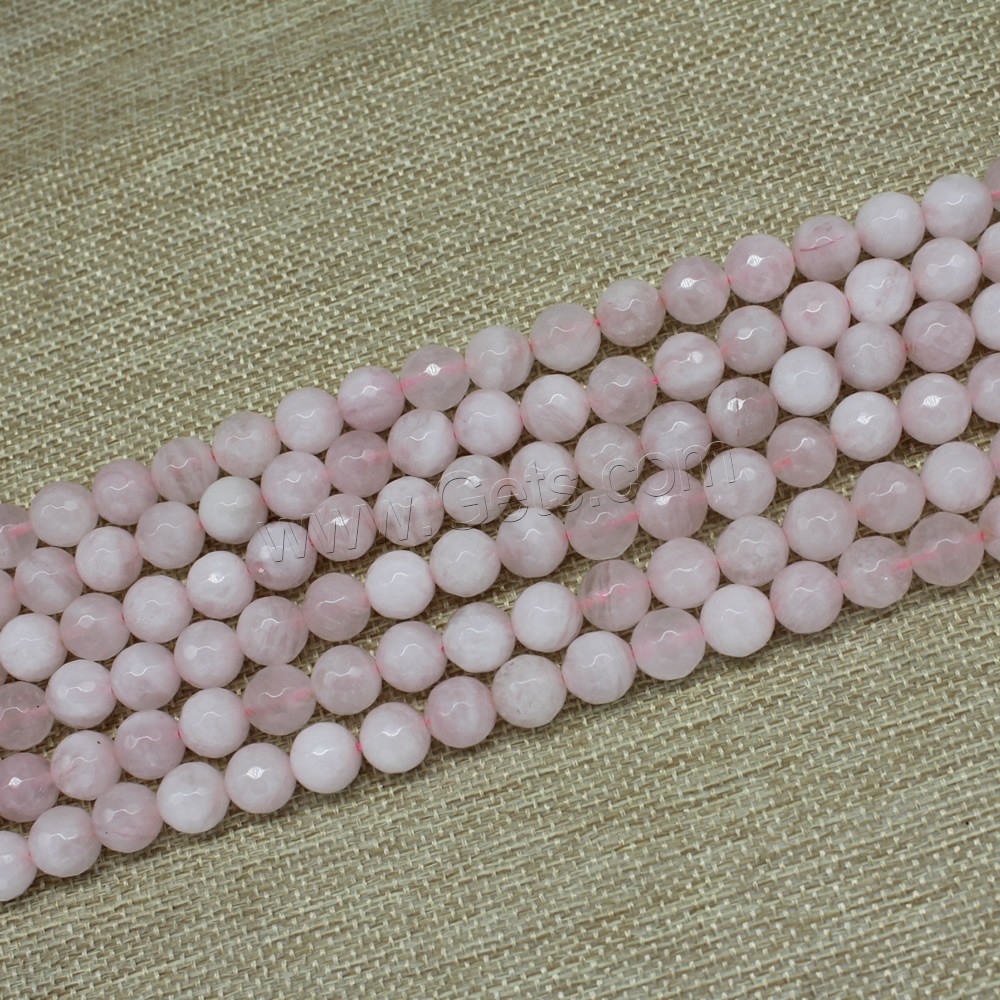 Natural Rose Quartz Beads, Round, different size for choice & faceted, Length:Approx 15 Inch, Sold By Strand