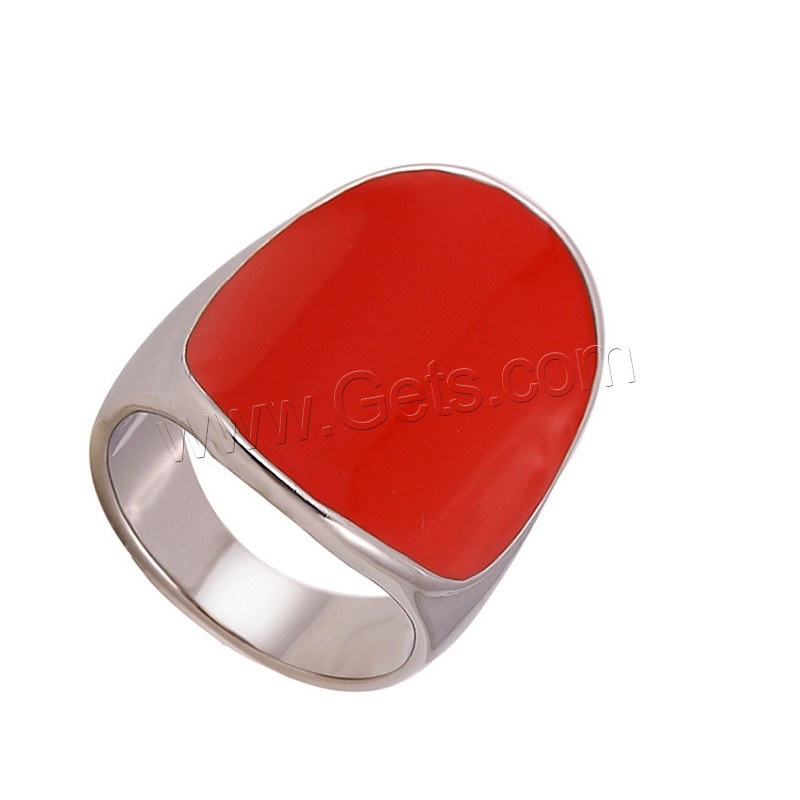 Zinc Alloy Finger Ring, platinum color plated, different size for choice & for woman & enamel, lead & cadmium free, 27mm, Sold By PC