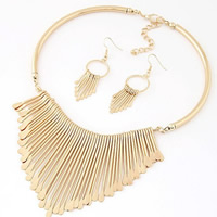 Fashion Zinc Alloy Jewelry Sets, earring & necklace, with 1.95 lnch extender chain, plated, for woman Approx 15.7 Inch 