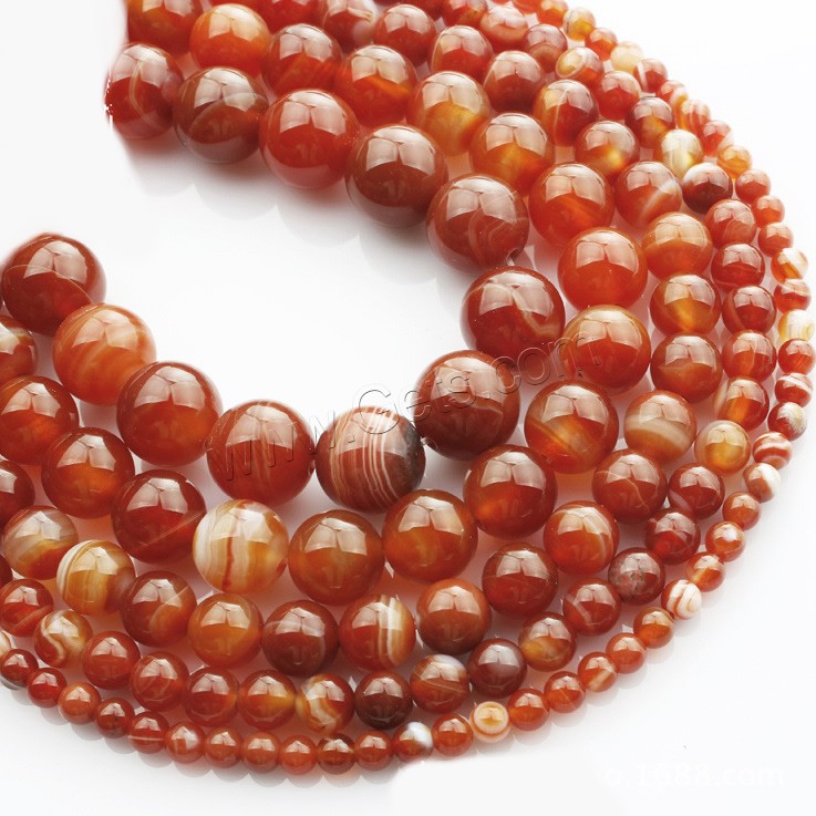 Natural Lace Agate Beads, Round, different size for choice, red, Length:Approx 15 Inch, Sold By Strand
