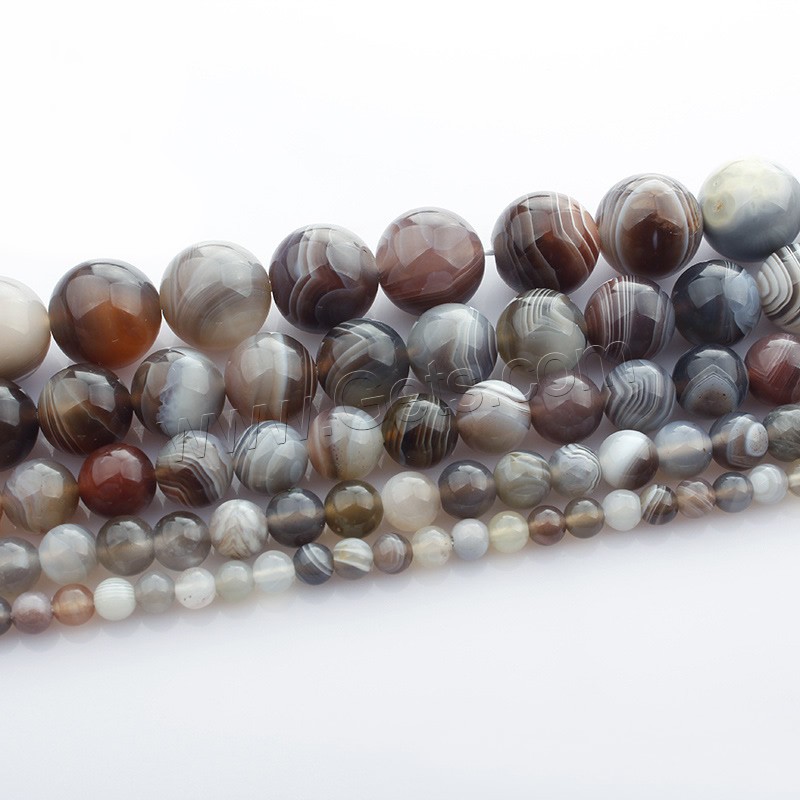 perles en agate cafée, agate Botswana, Rond, naturel, normes différentes pour le choix, Longueur:Environ 15 pouce, Vendu par brin