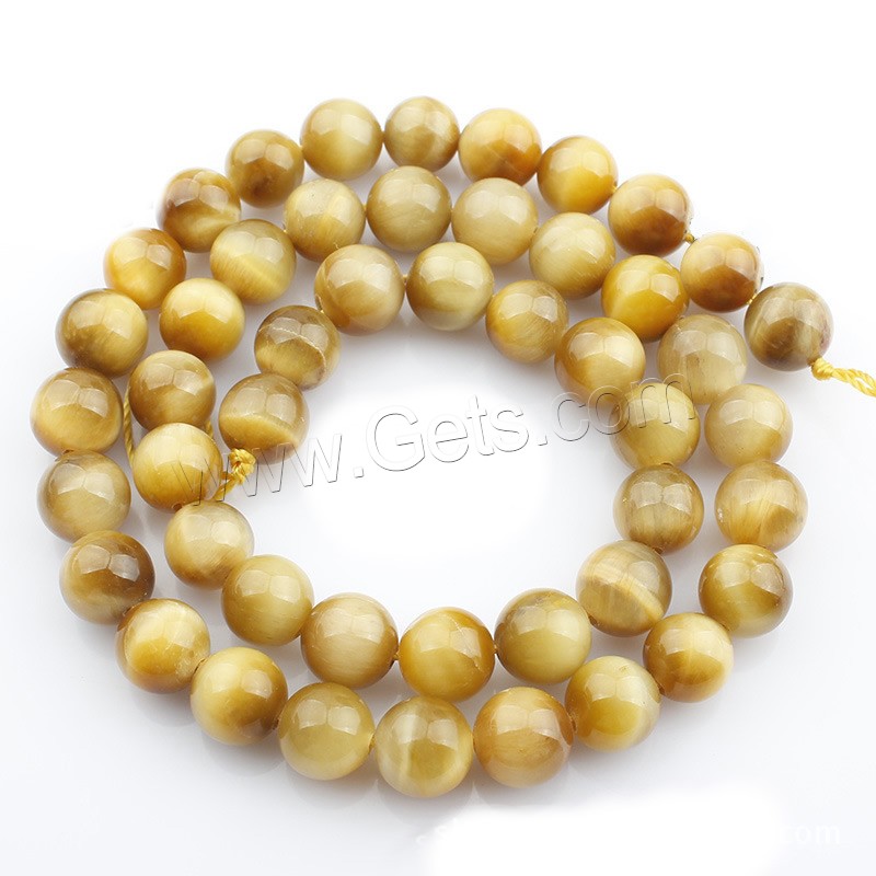 Tiger Eye Beads, Round, natural, different size for choice, yellow, Length:Approx 15 Inch, Sold By Strand