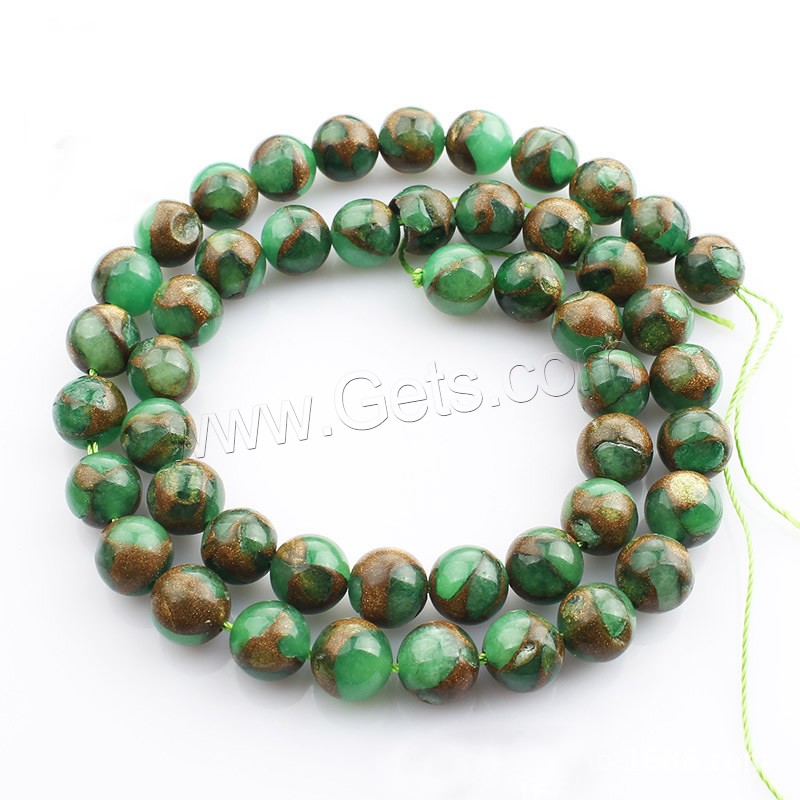 Goldstone Beads, Round, different size for choice, green, Length:Approx 15 Inch, Sold By Strand