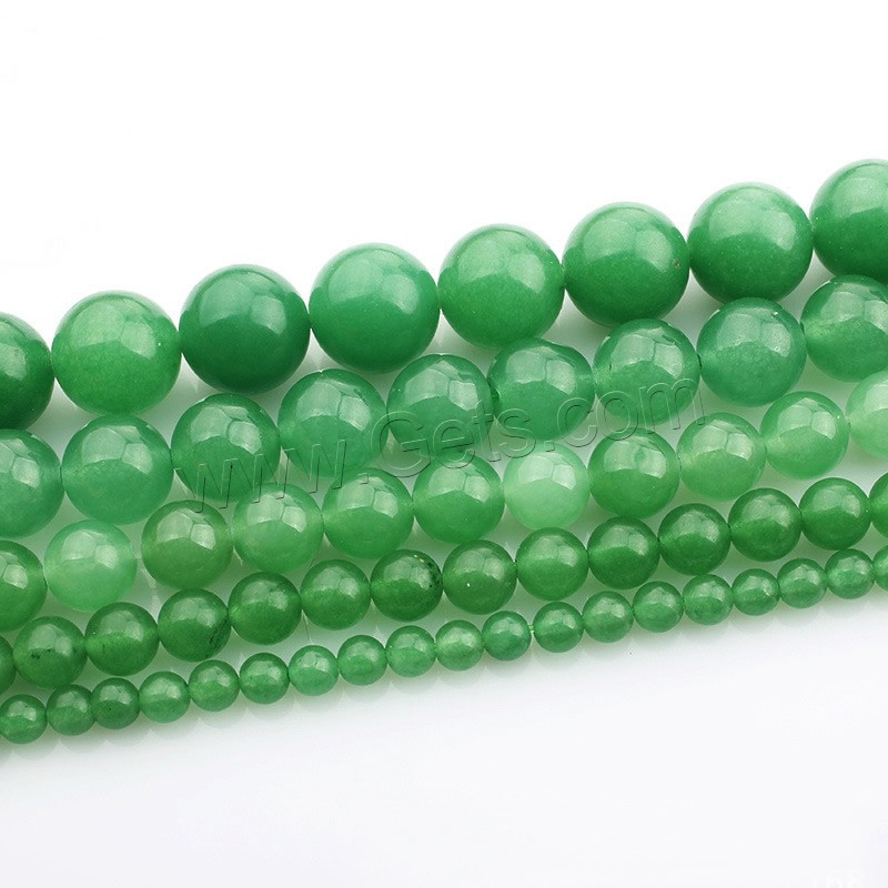 Grün Aventurin Stein Perlen , Grüner Aventurin, rund, verschiedene Größen vorhanden, Länge:ca. 15 ZollInch, verkauft von Strang