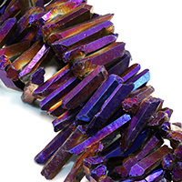 Quartz Beads, colorful plated, faceted, 21-56x7-9x7-10mm Approx 1mm Approx 16 Inch, Approx 