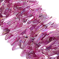 Dyed Quartz Beads, faceted, bright rosy red, 11-34x3-5x4-8mm Approx 1mm Approx 16 Inch, Approx 